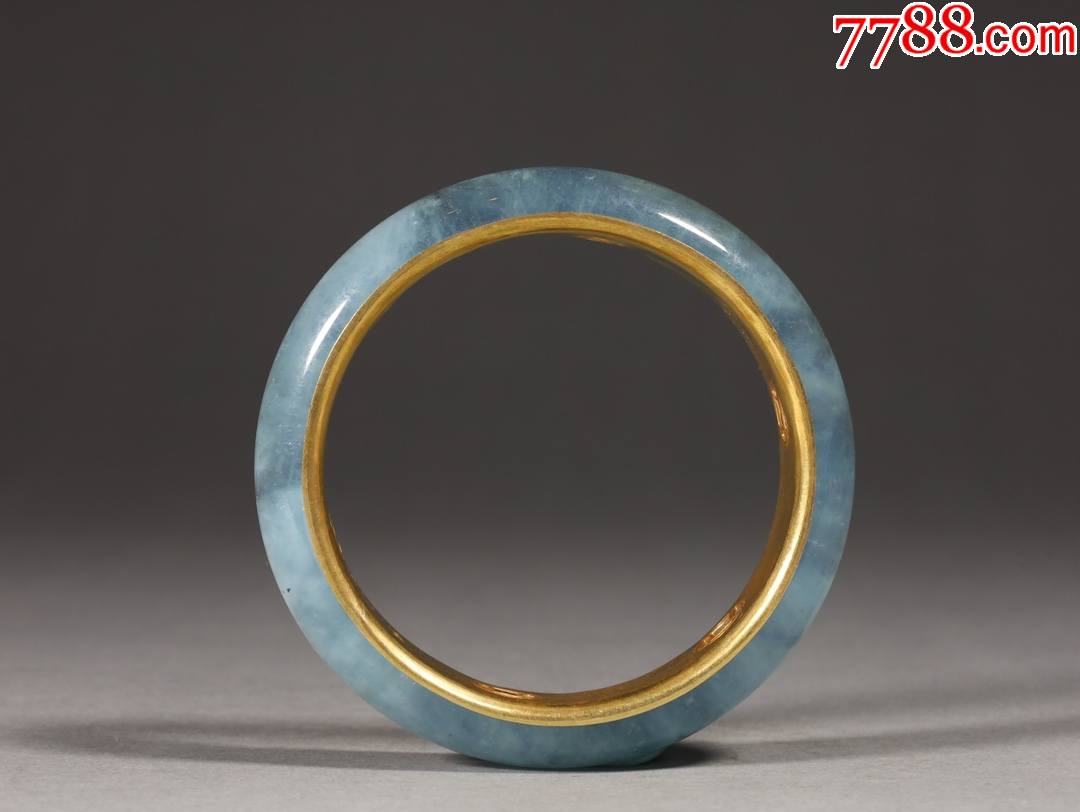 海蓝宝包金手镯