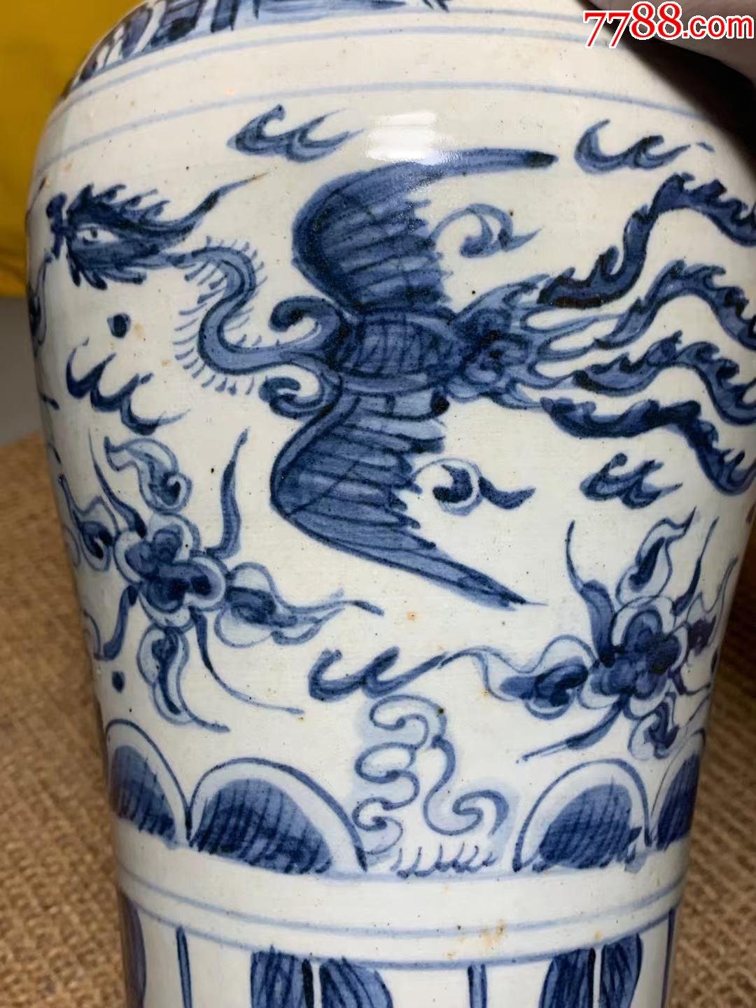 明代青花双凤梅瓶_青花瓷_种类图片_收藏价格_7788茶具