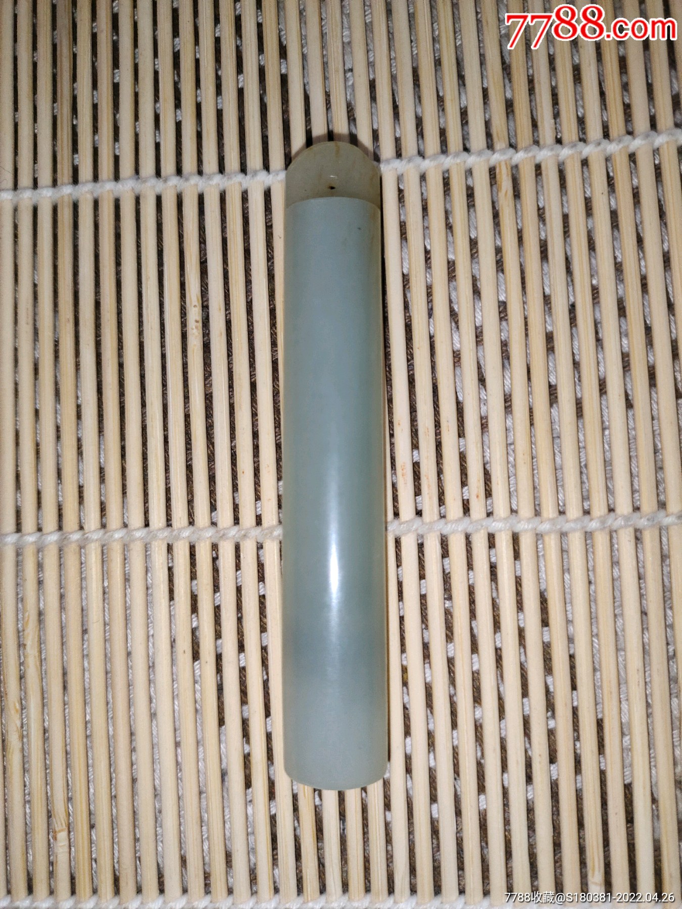 老和田玉翎管素面挂件吊坠挂坠