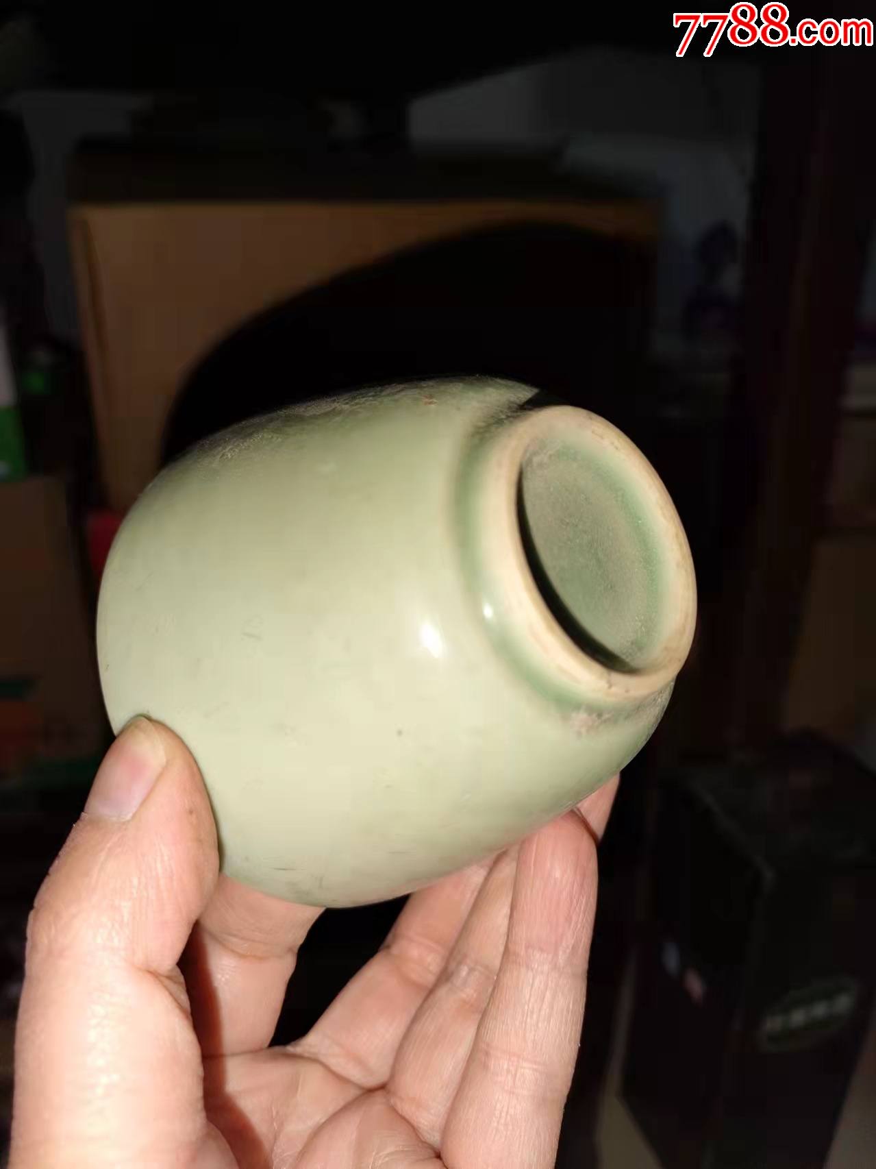 老瓷杯绿釉杯