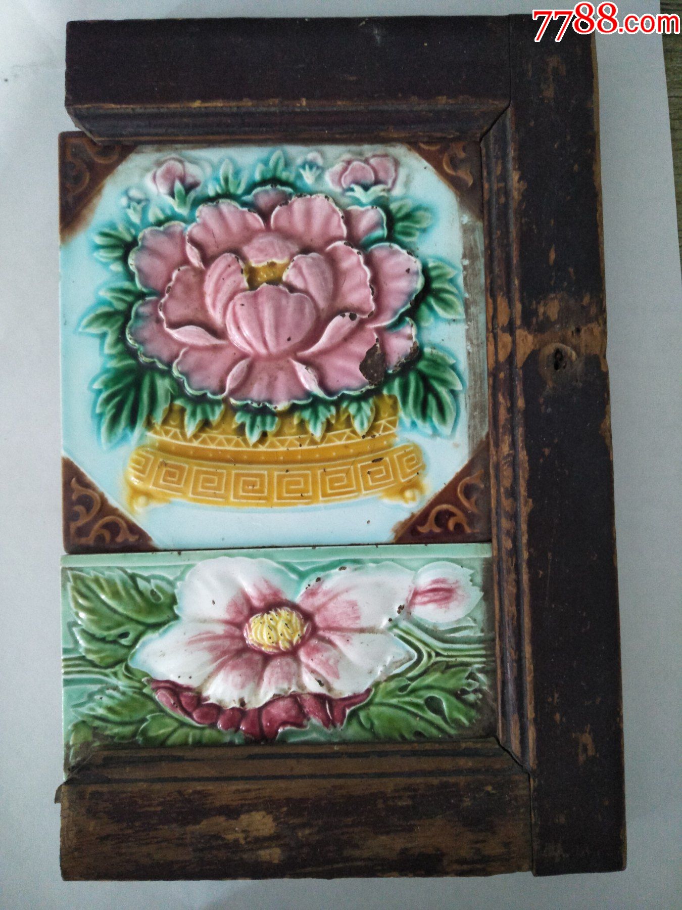 民国花卉瓷砖一套