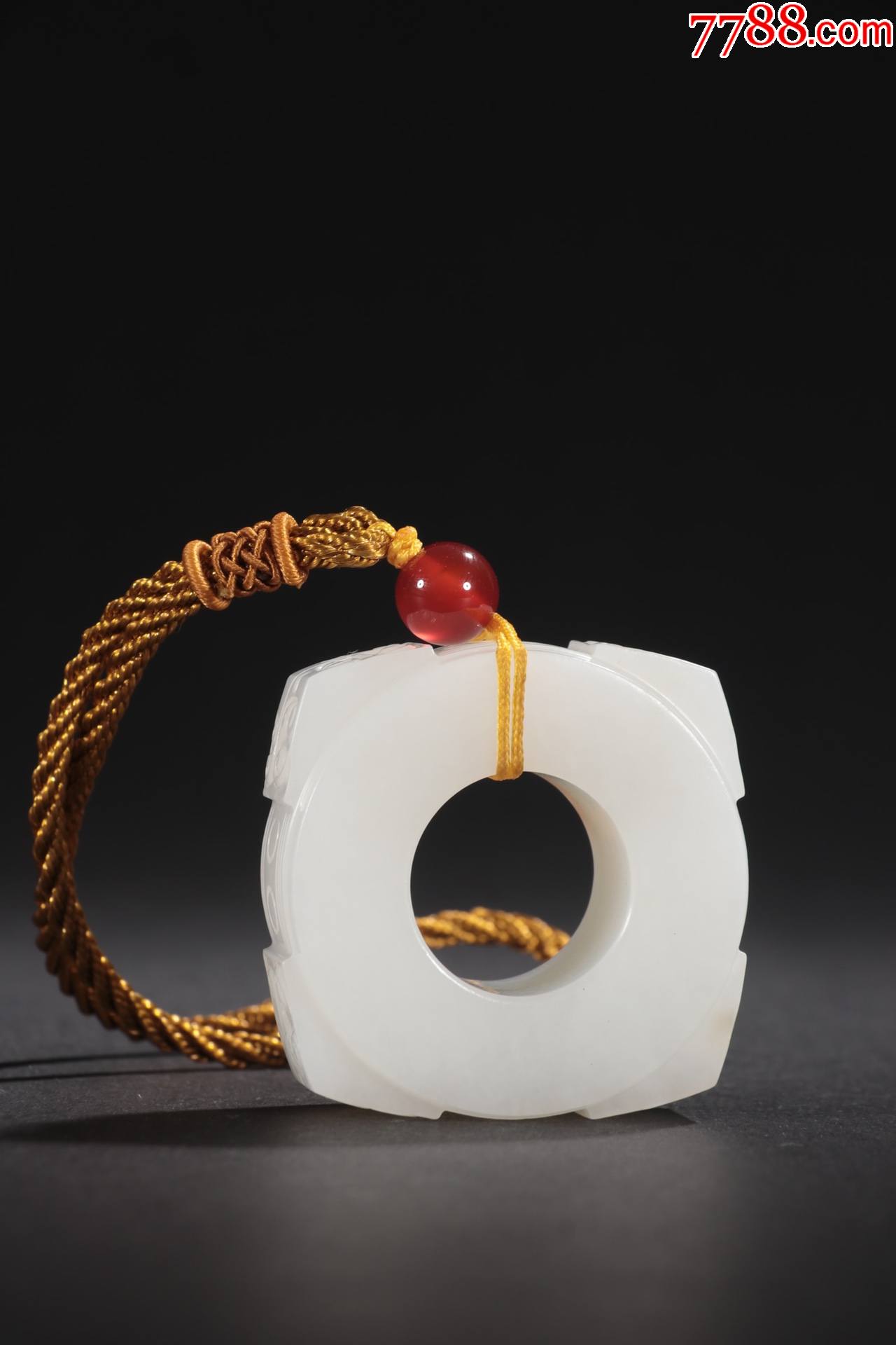 旧藏-和田白玉籽料玉琮挂件_价格10000元_第1张_7788商城__七七八八