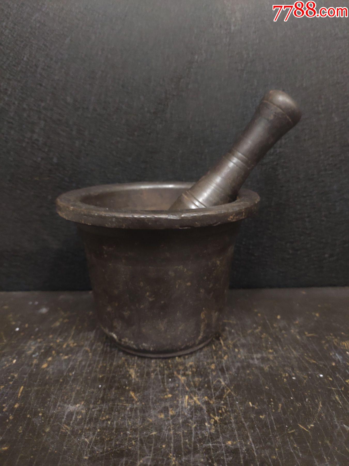 民国厚重铁捣药罐