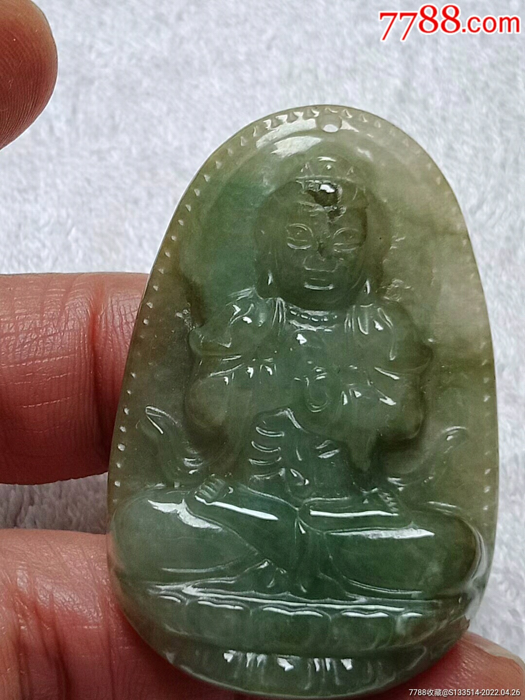缅甸翡翠3010-6大日如来挂件(送证书)_翡翠/缅甸玉_第1张_7788玉器