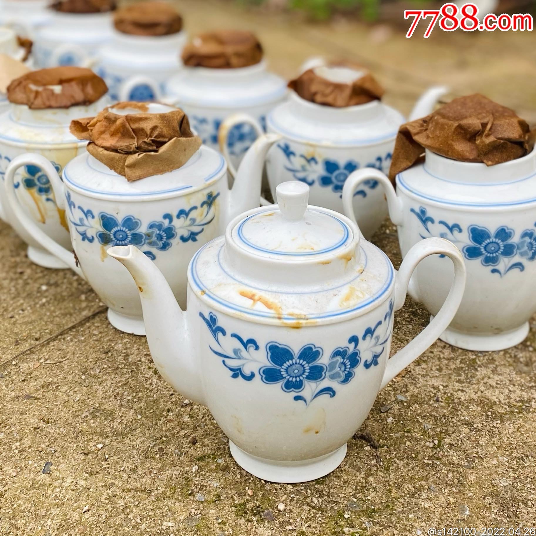 醴陵群力老瓷器釉下五彩80年代兰海棠方肩壶包老保真收藏