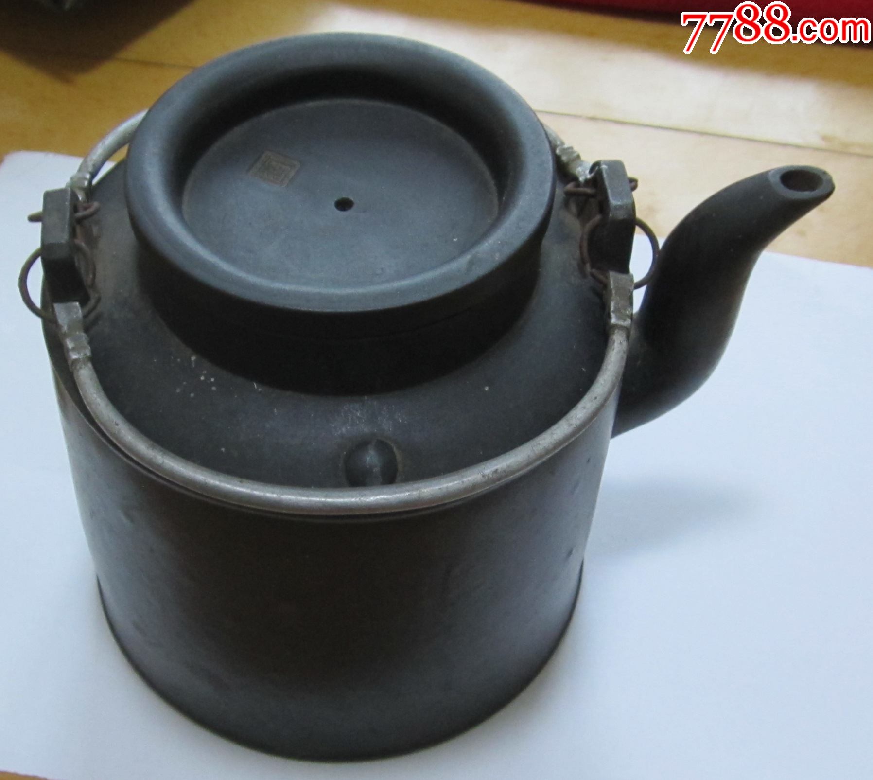 h17119宜兴紫砂壶时大彬款提梁茶壶