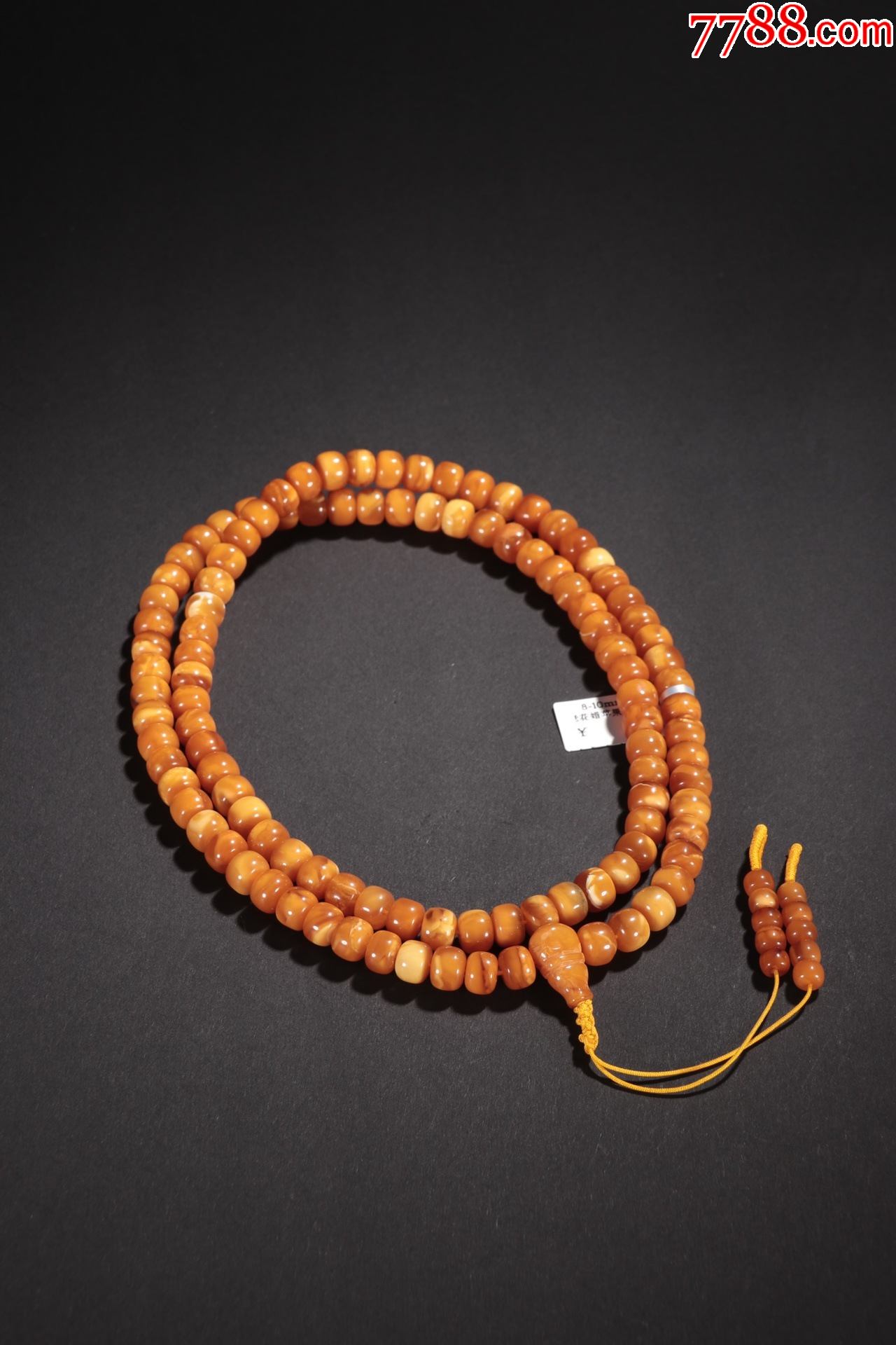 清精品老蜜蜡桶珠佛珠