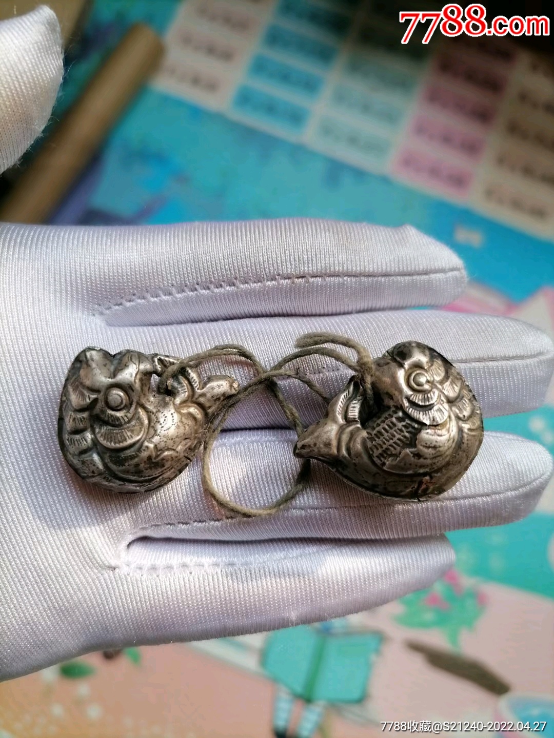 特价晚清吉祥鱼银铃挂件帽花饰品老银器收藏鱼儿银铃铛老银饰品-价格