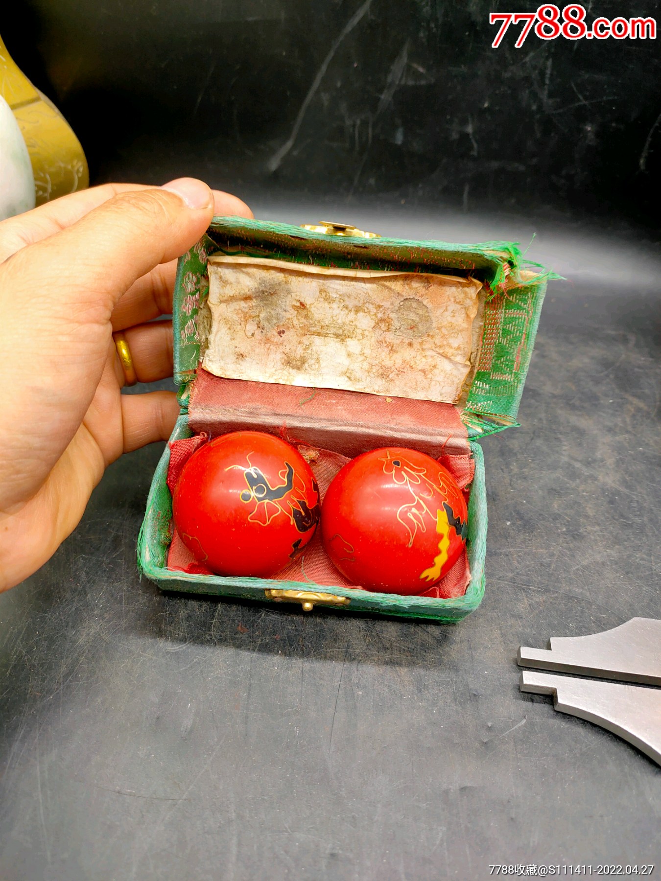 七八十年代珐琅彩龙凤健身球_景泰蓝/珐琅_第1张_7788琉璃收藏