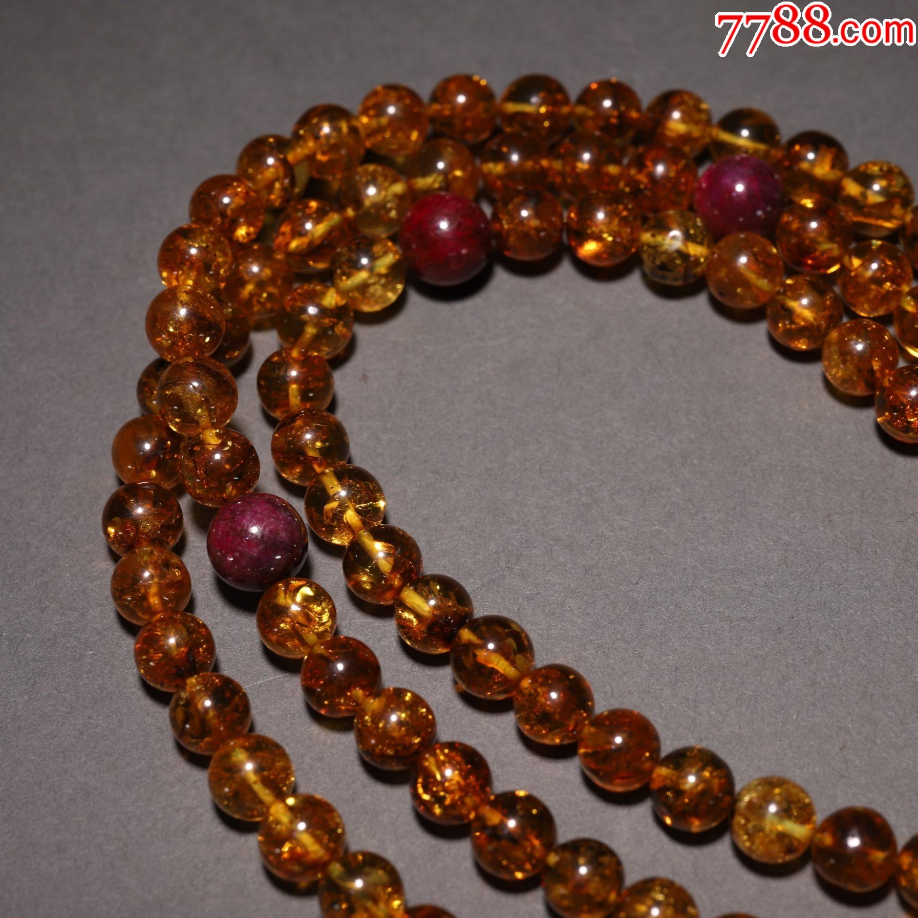 回流花珀108佛珠