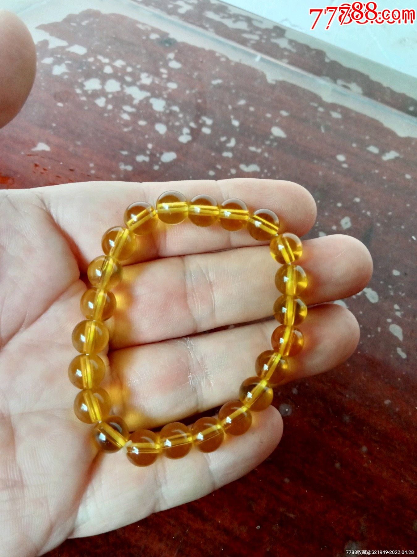 民国时期鸡油黄玛瑙珠手链一件-价格:98元-se86786943-玛瑙-零售-7788