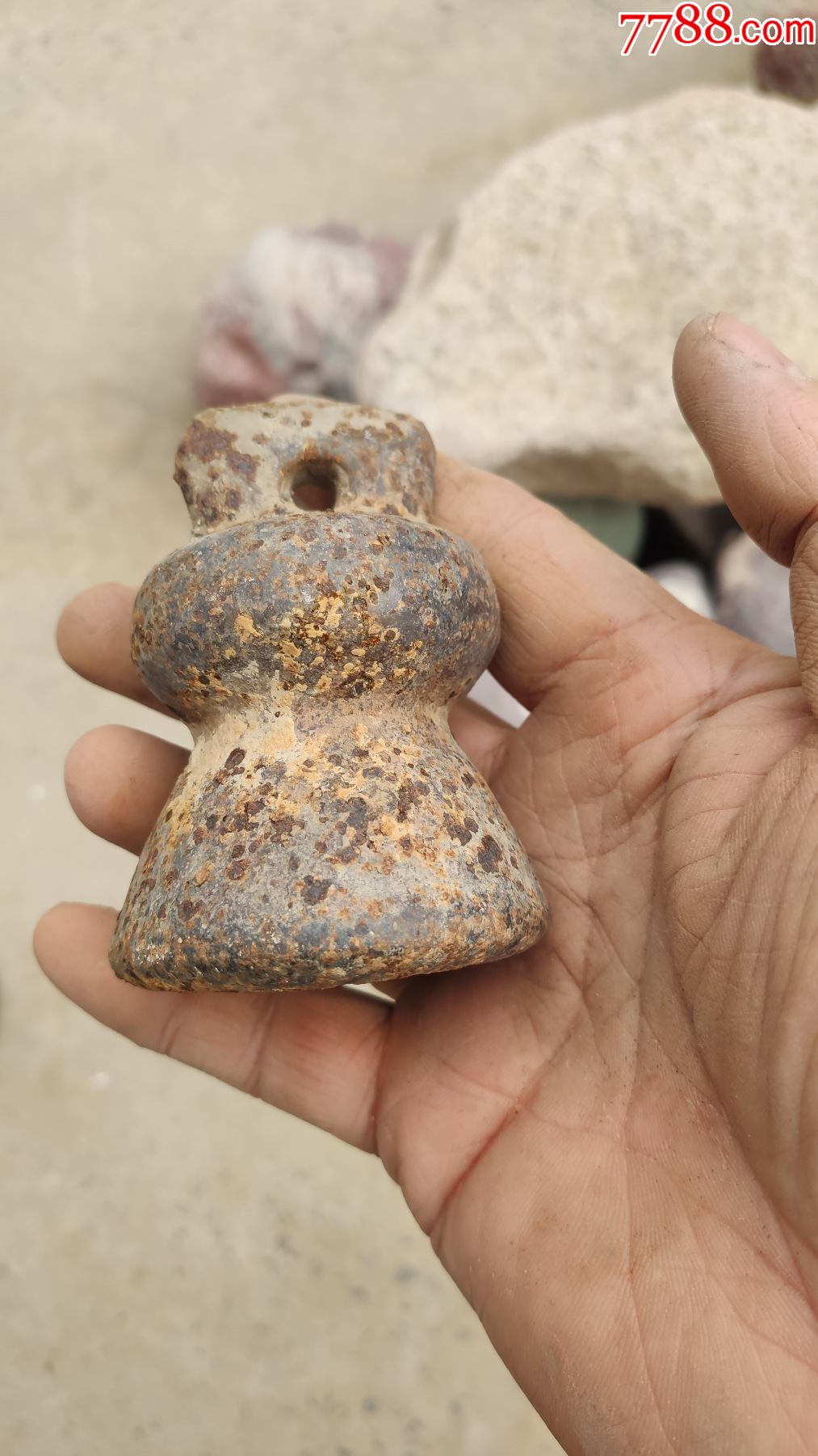 度量衡类秤砣砝码古权铁权收藏铁质秤砣一个葫芦形高86厘米重