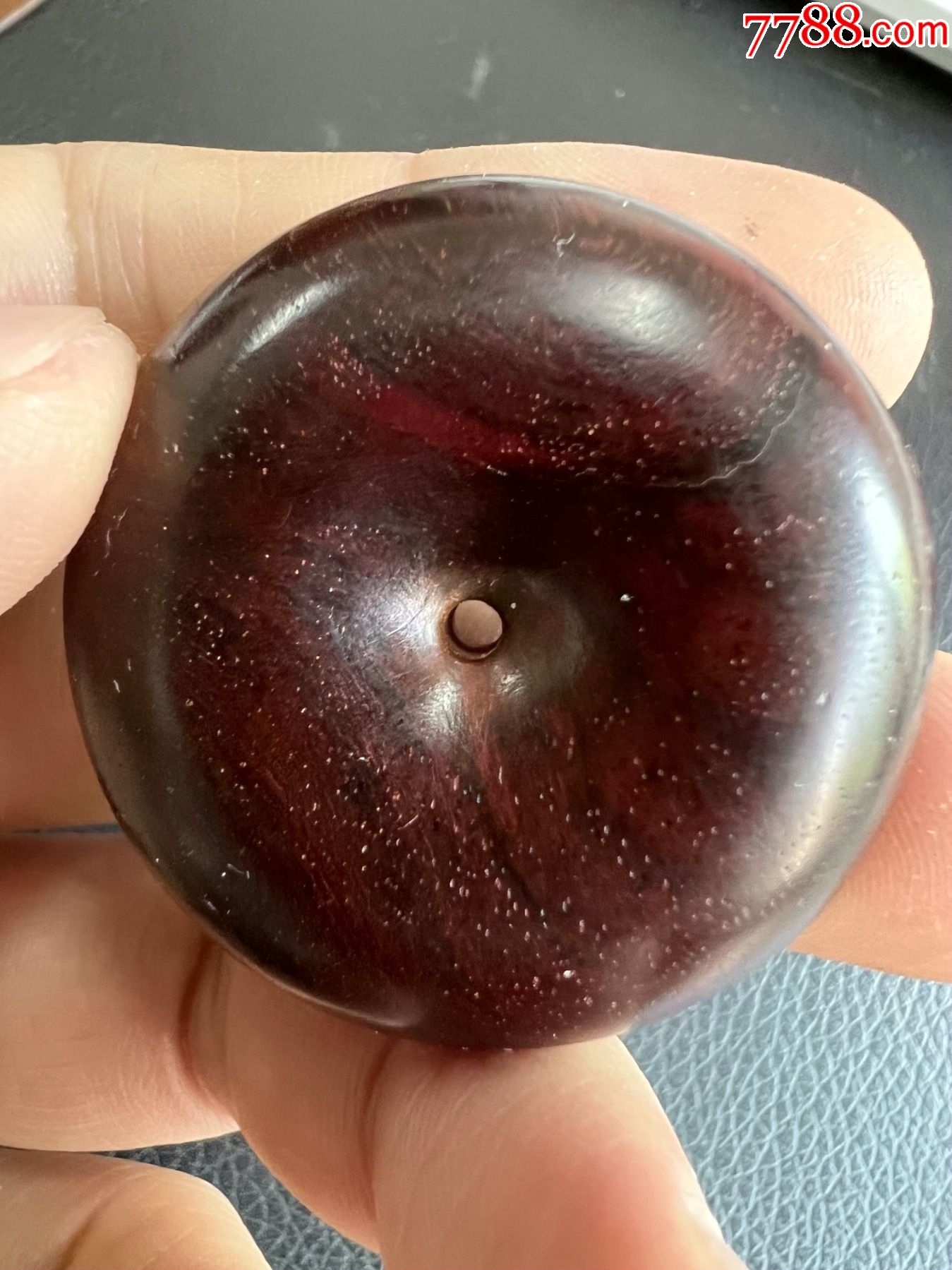 包真印度野生小叶紫檀高油密火焰纹面包圈平安扣393915