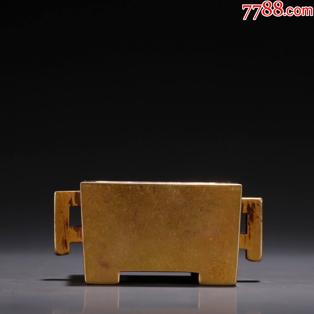 铜鎏金戟耳马槽炉