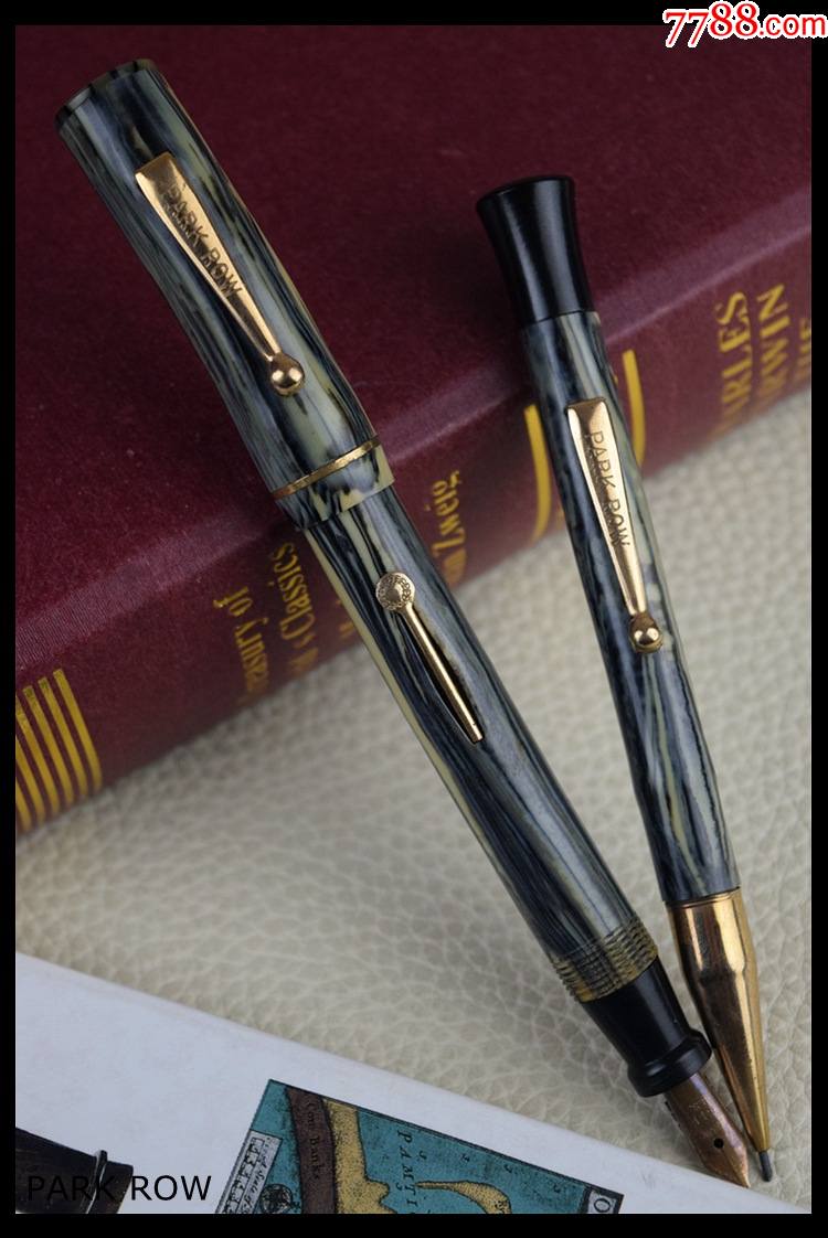 美国文具parkrow公园大道14k金尖墨水笔铅笔套装功能良好包邮