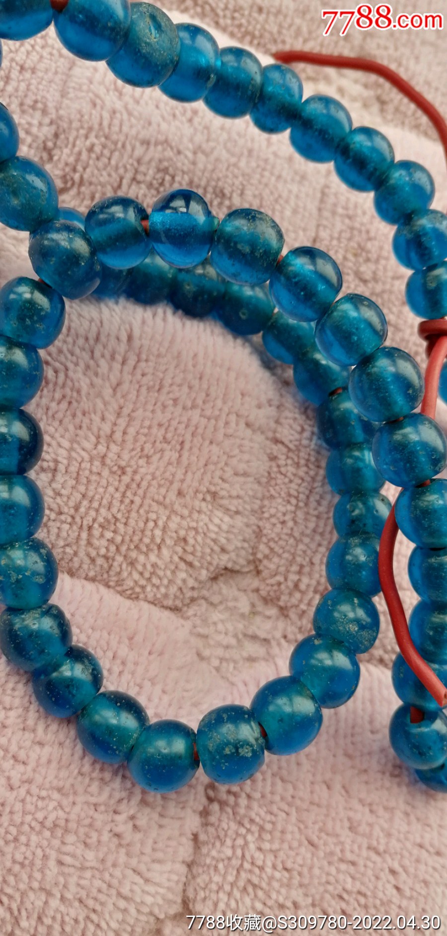 大孔道的纯手工深蓝色老琉璃珠子一串60颗_琉璃珠/球_第6张_7788瓷器