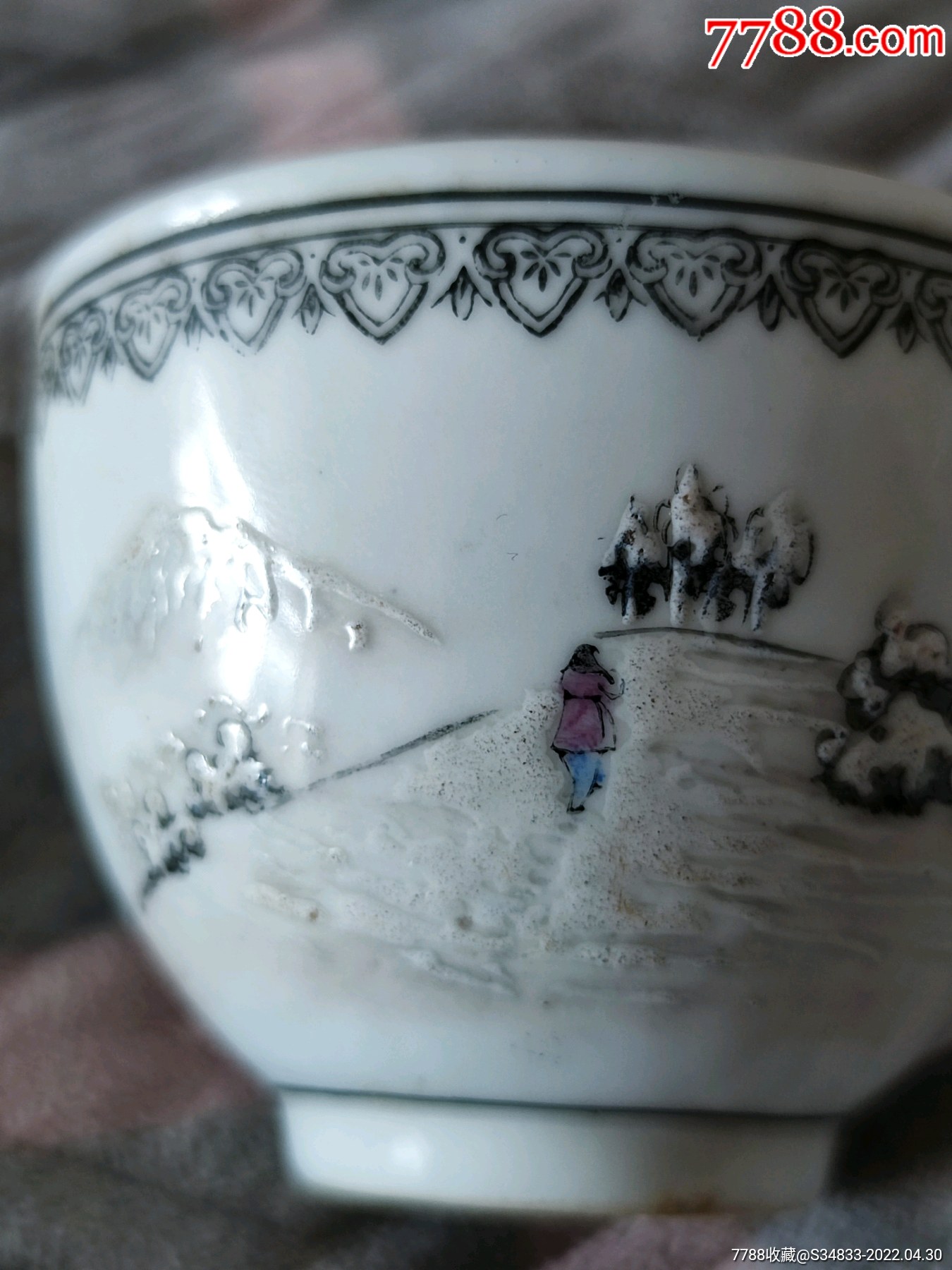 567手绘雪景瓷杯