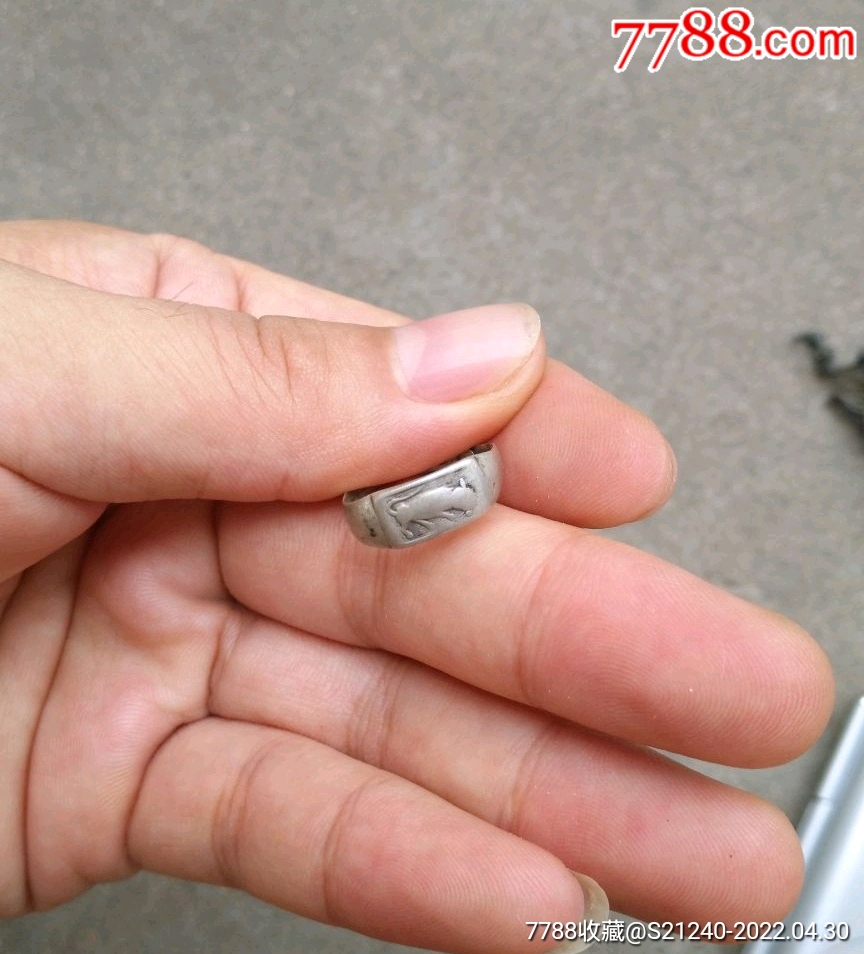 特价民国银戒指动物图恒成款识老银饰品老戒指老银戒指怀旧银饰收藏