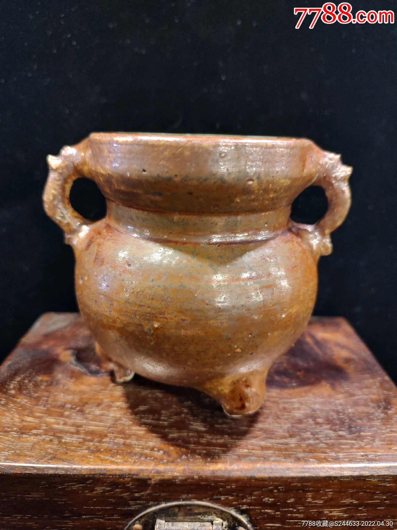 明代紫金釉三足香炉-价格:3800元-se86817407-红釉瓷-零售-7788电影