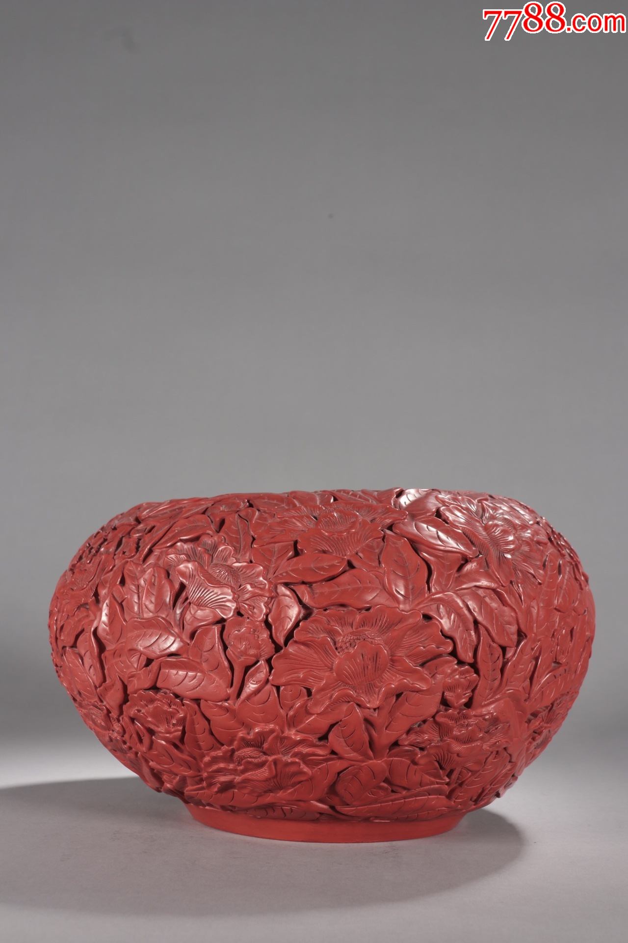 剔红漆器花开富贵洗