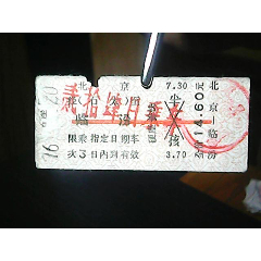 火车票：北京——临汾