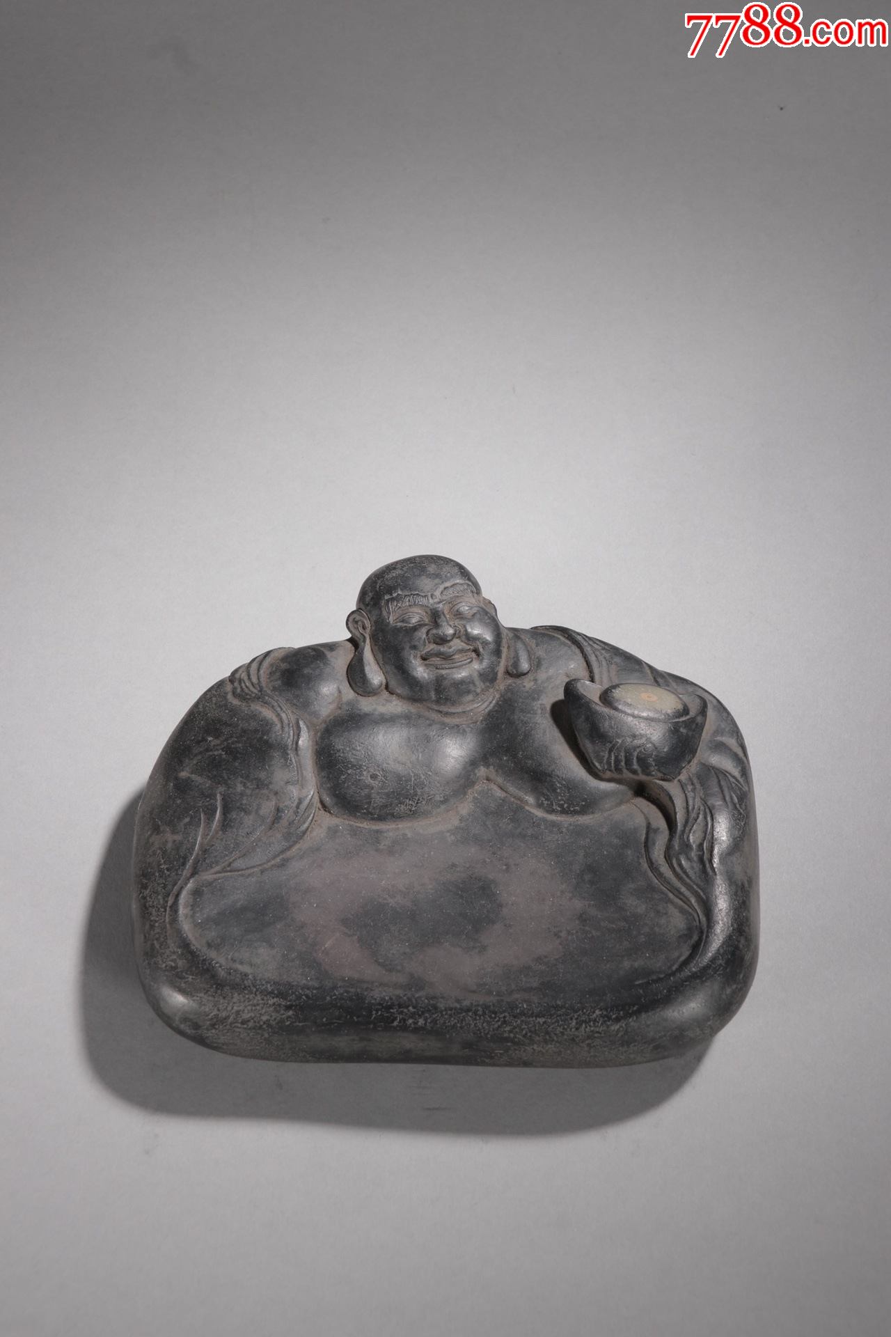 郭士衡款弥勒笑佛端石砚台
