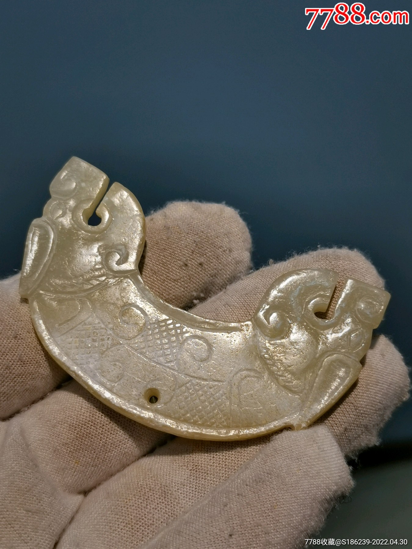 下乡收获古玉老玉螭龙玉珩双面工细节如图规格长宽厚65434mm