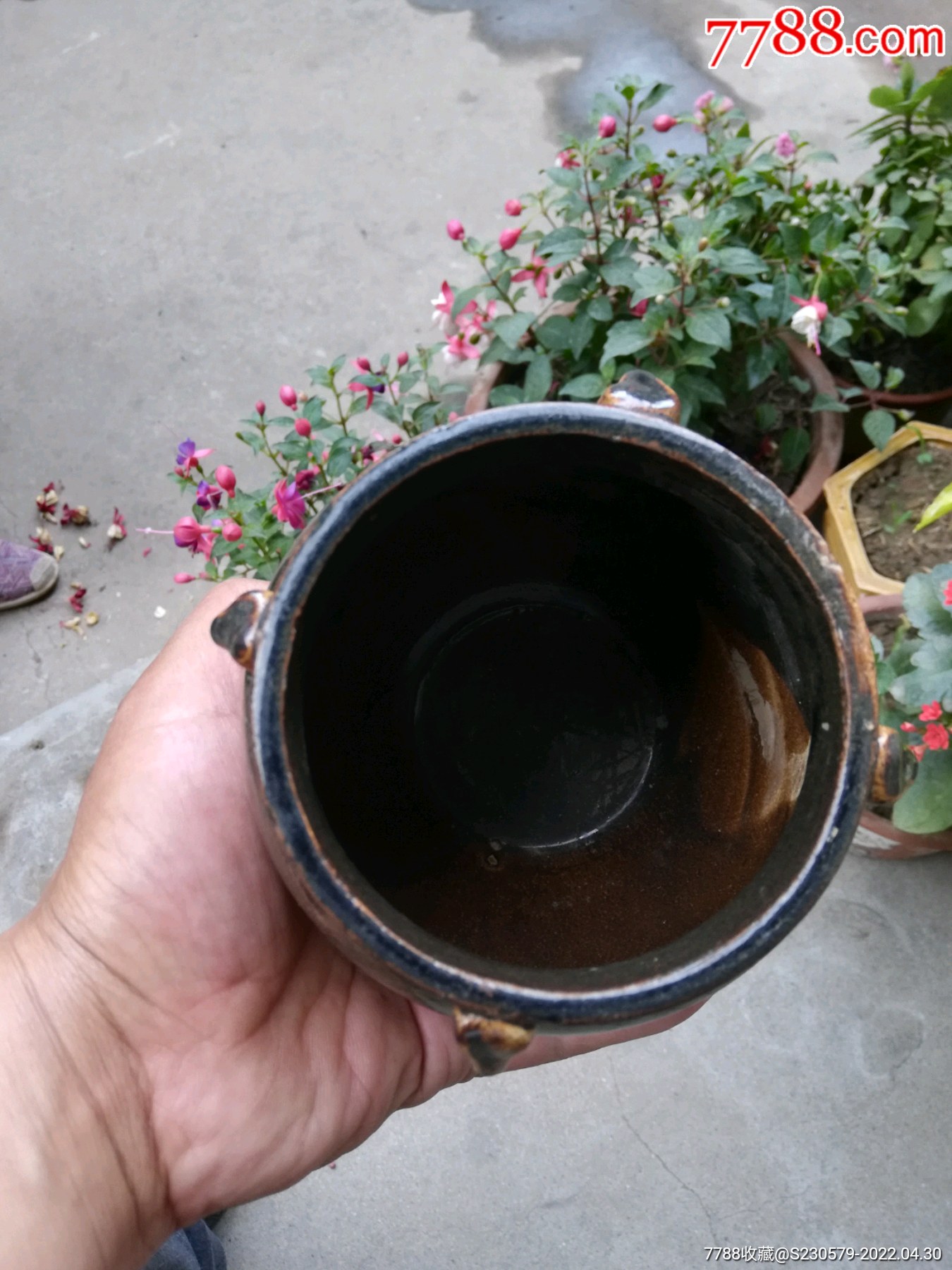 民国四耳黑釉罐