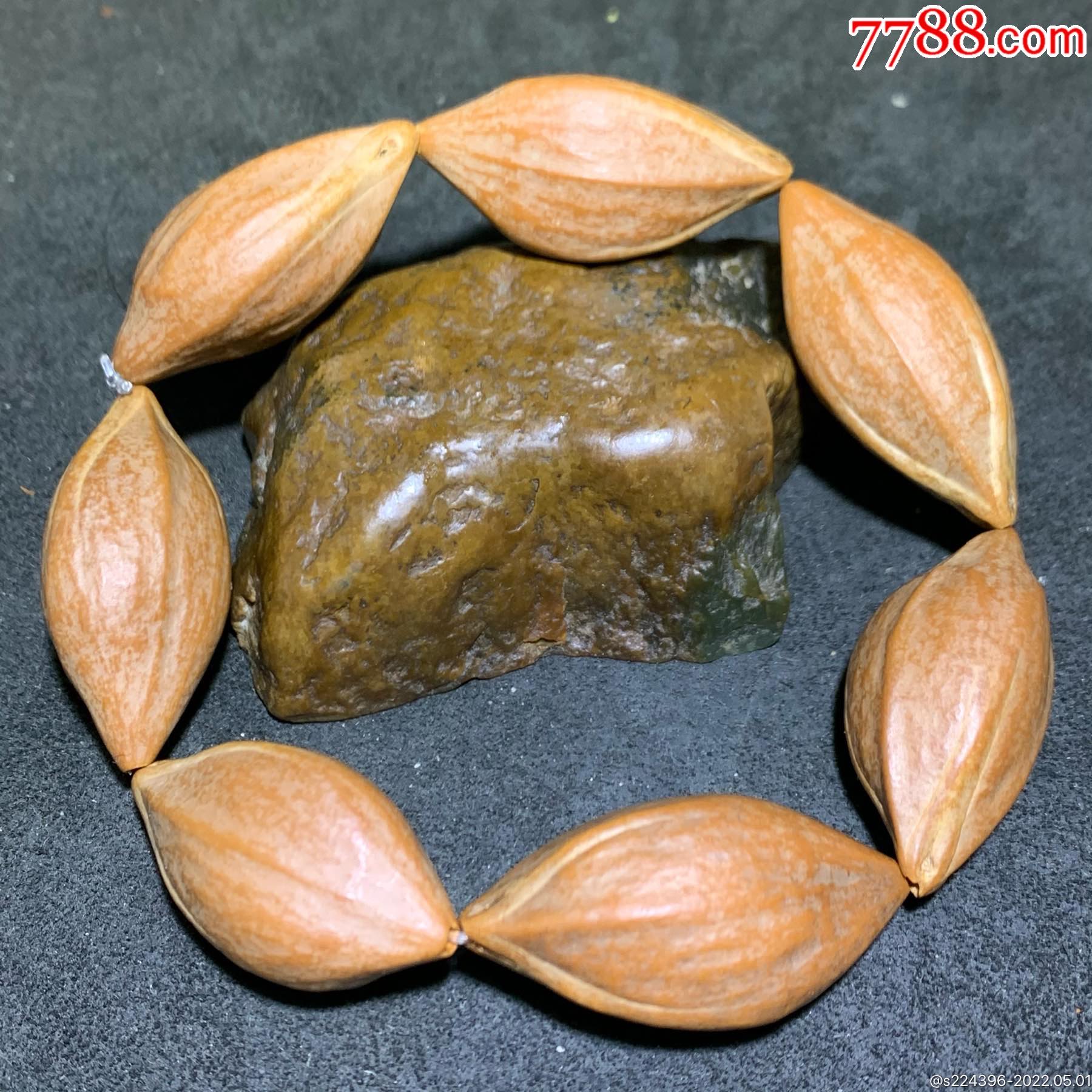 野生原皮原籽三花六棱大橄榄核单圈手串一条