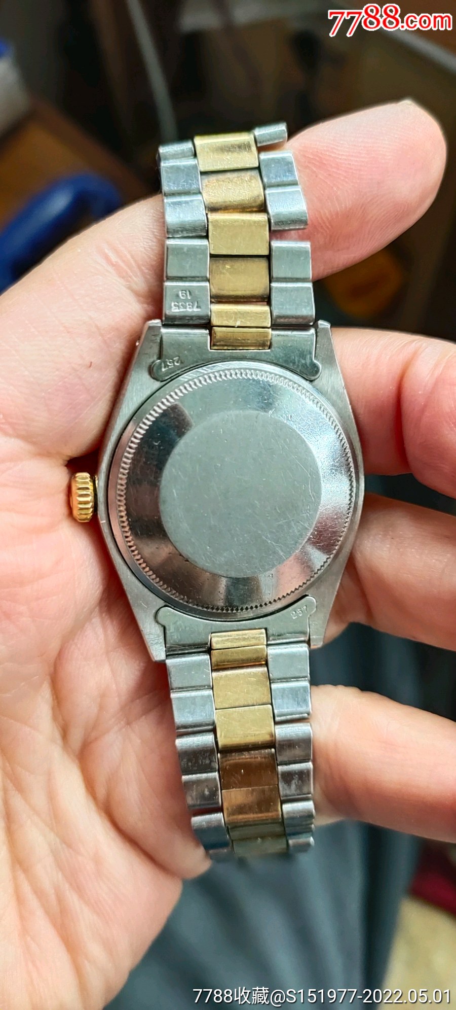劳力士间金款1505古董自动男表稀少原装黑金面六七十年代产物半个多
