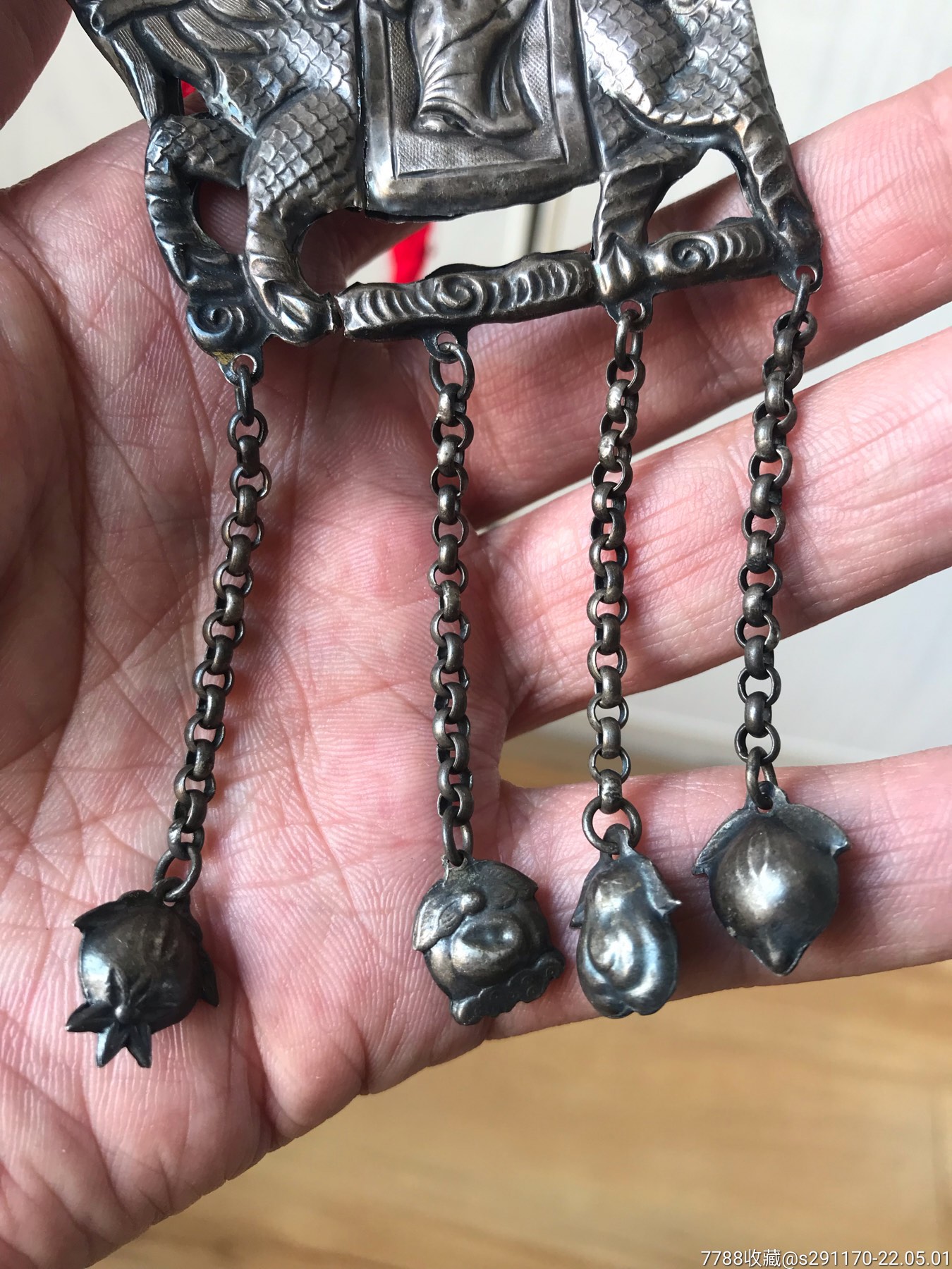 老银长命锁百家锁麒麟送子锁_银锁/银项链_第3张_7788小人书