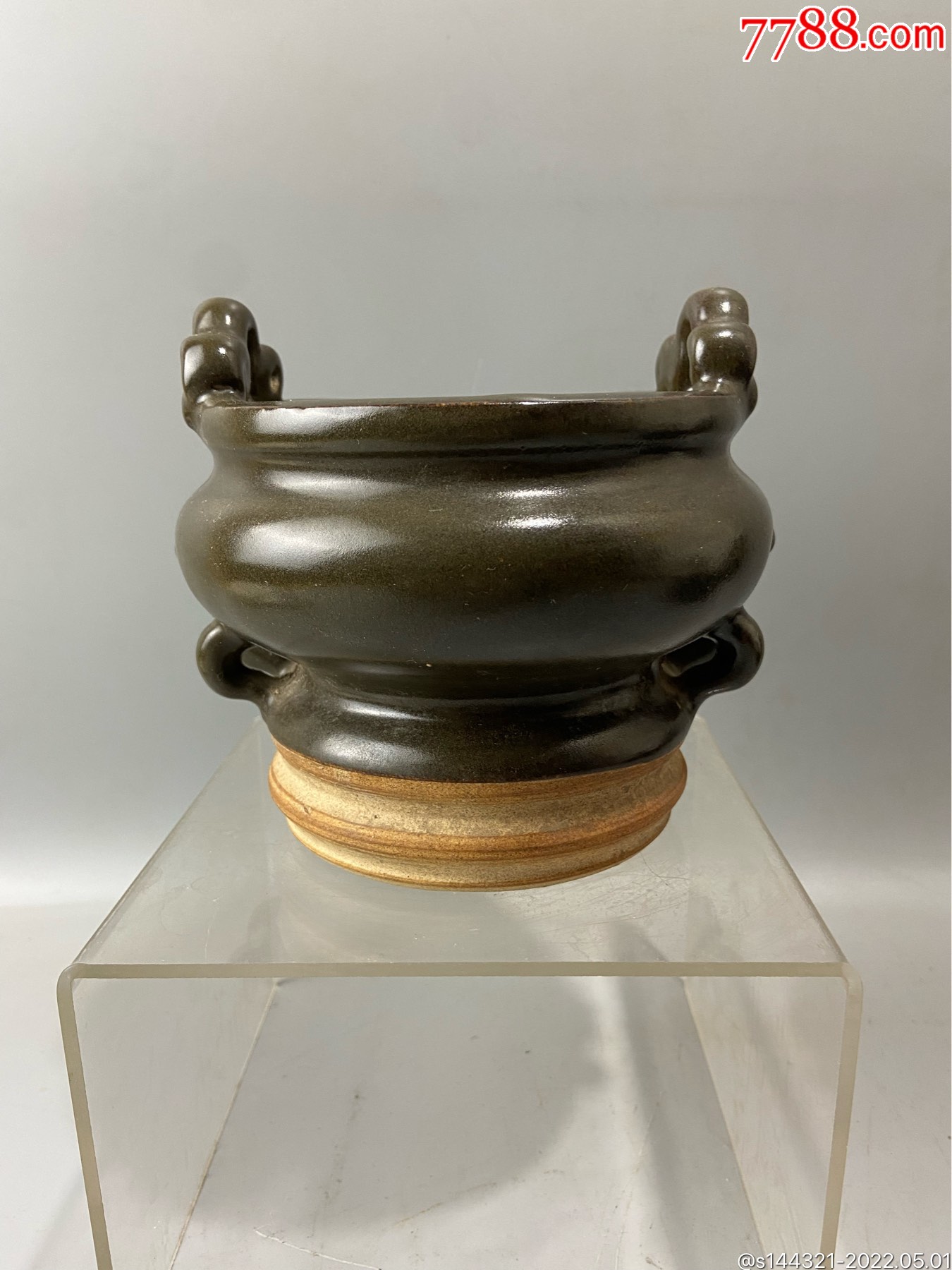 耀州窑茶叶末釉香炉全品无损