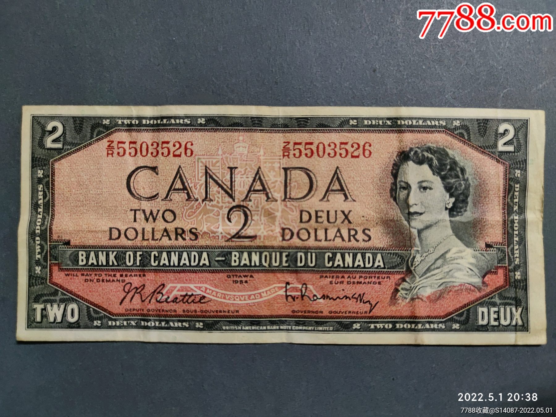 外币1954年加拿大2元