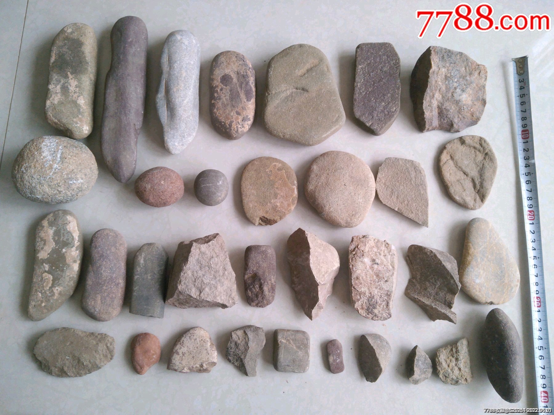 152件石器时代打制磨制石器砍砸器石斧石铲石刀石凿石祖石锤石研磨器