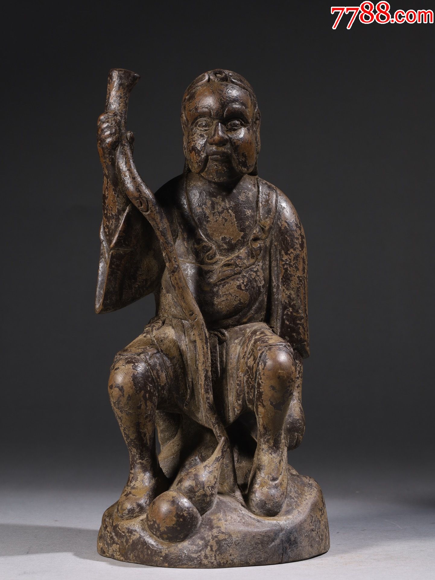 黄杨木铁拐李坐像