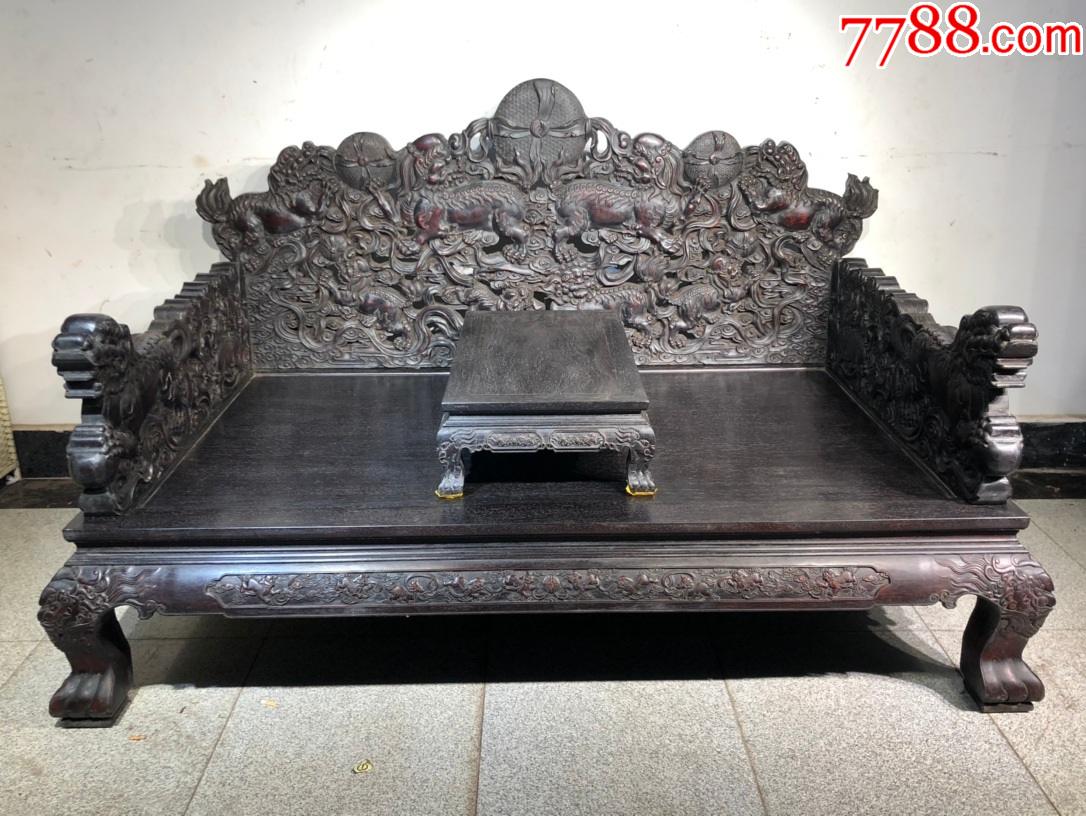 小叶紫檀高浮雕事事如意罗汉床