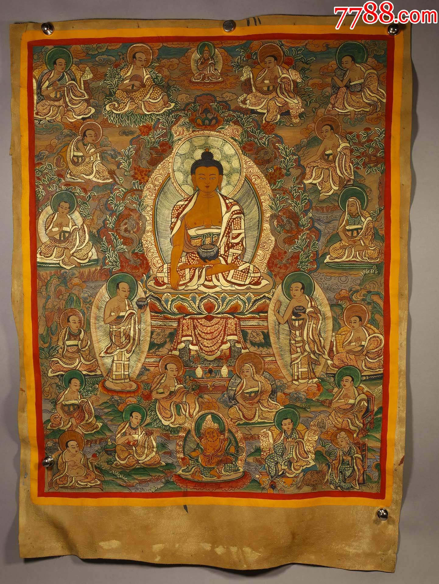 矿彩释迦牟尼唐卡