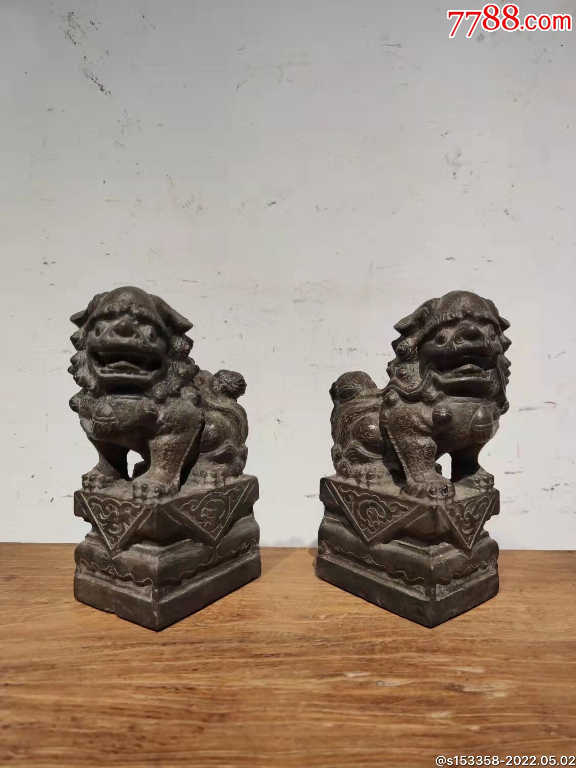 清代青石案头狮案头摆件-价格:1850元-se86850716-石狮/石雕塑-零售