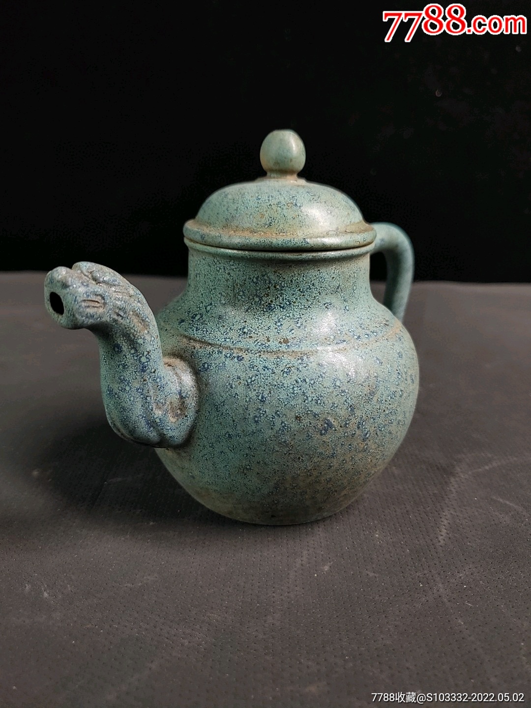 旧藏炉钧釉老紫砂壶一把珍藏佳品