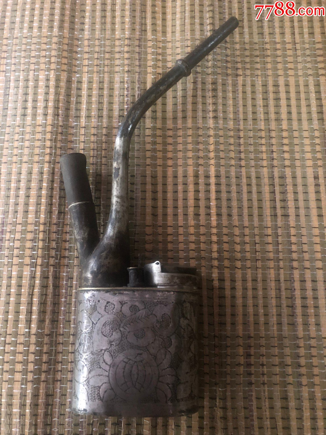 清末民初白铜水烟袋一只