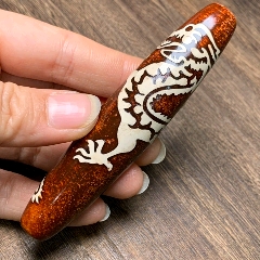  strong>精品玛瑙五爪神龙天珠尺寸:约22×100mm /strong>_玛瑙