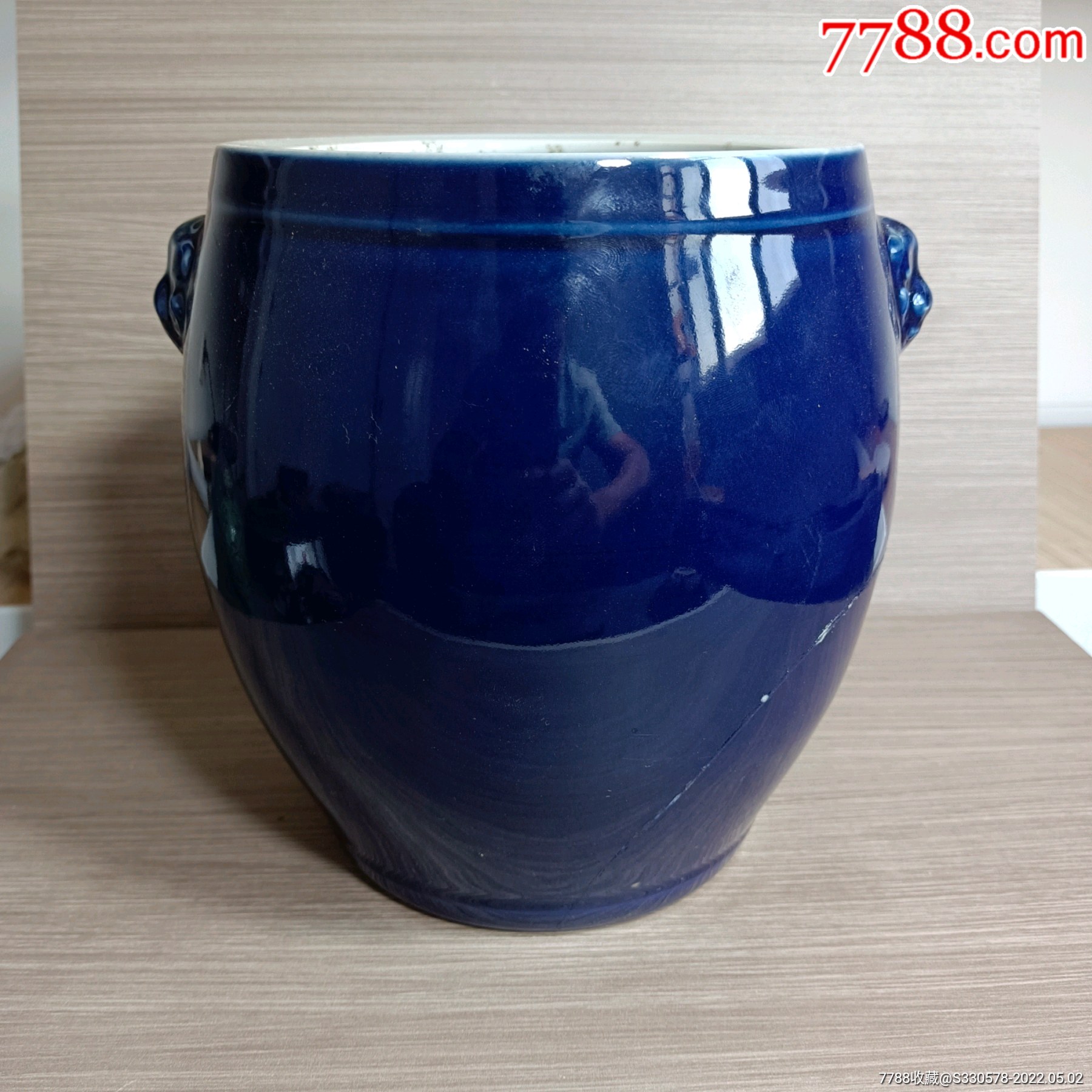 清代霁蓝釉小缸_蓝釉瓷_古玩小店儿【7788收藏__收藏热线】