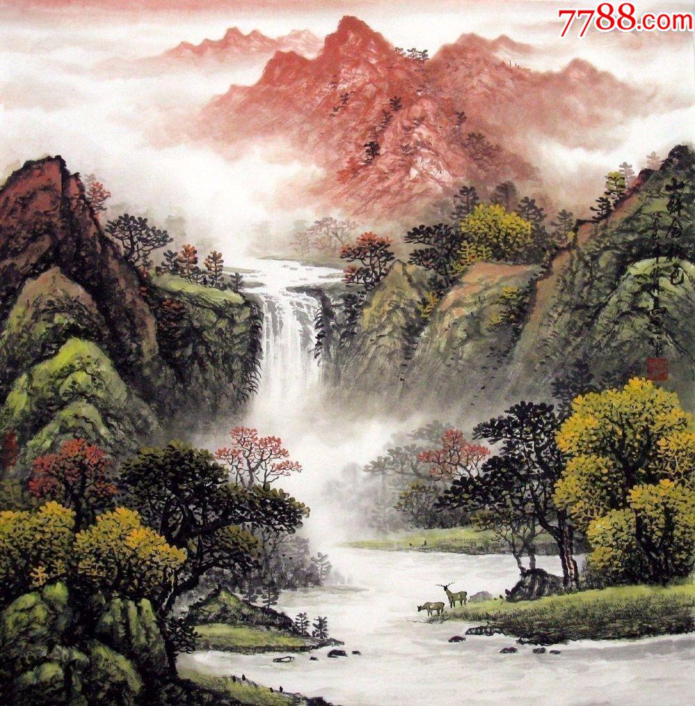 高档山水画龙高建四尺斗方★山醉含秋色(2)_价格1730元_第1张_7788