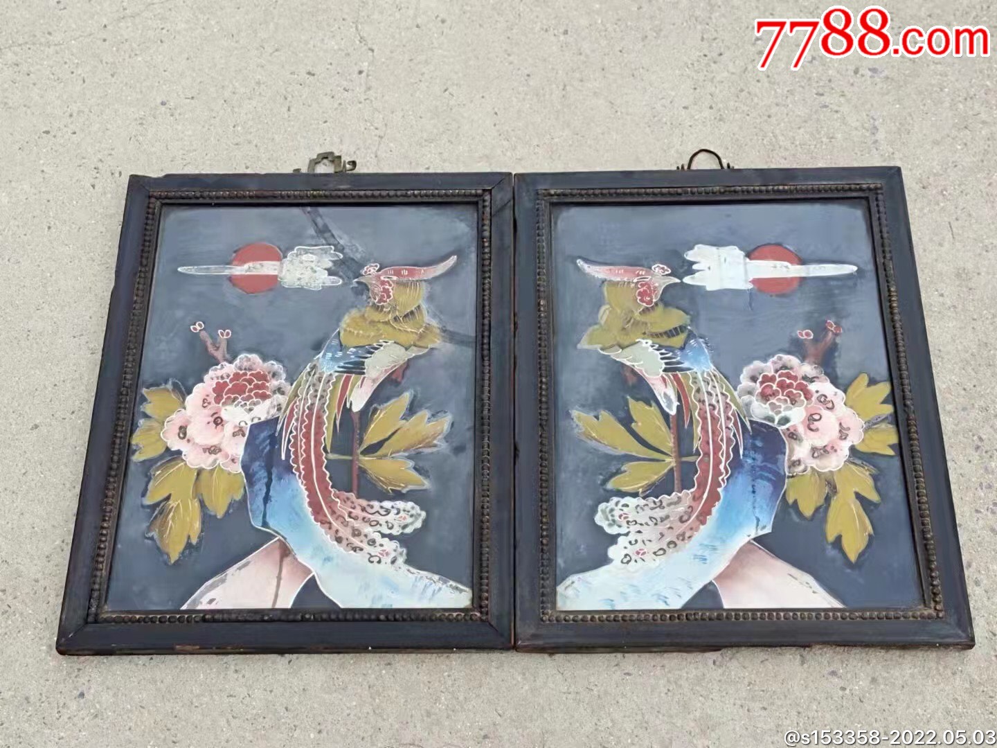 清代,凤凰玻璃画一对,_价格680元_第1张_7788收藏__收藏热线