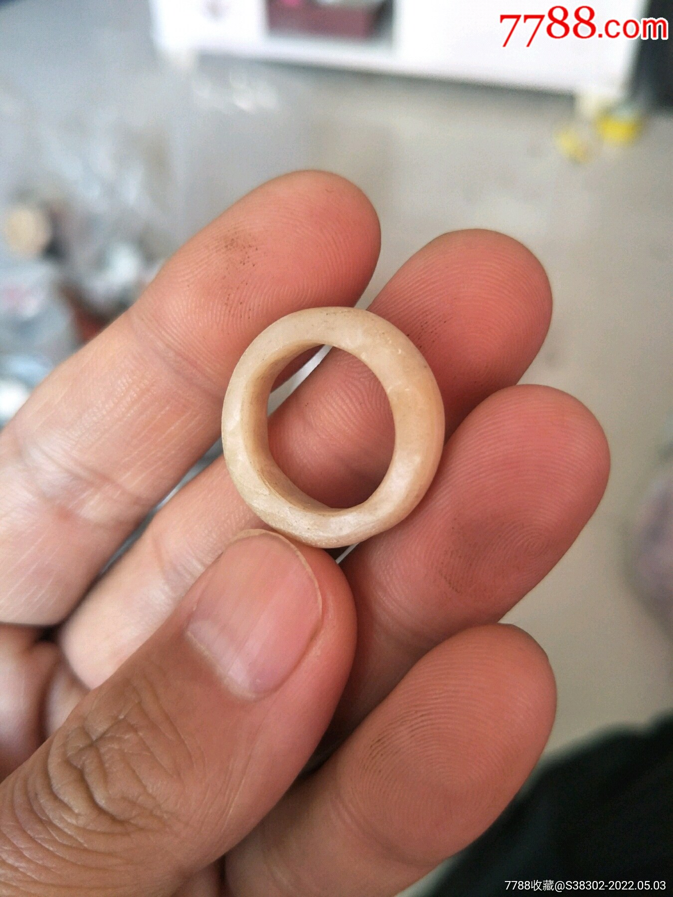 宋元贝壳蚌器指环全美品京杭大运河出品古代宝石级别首饰