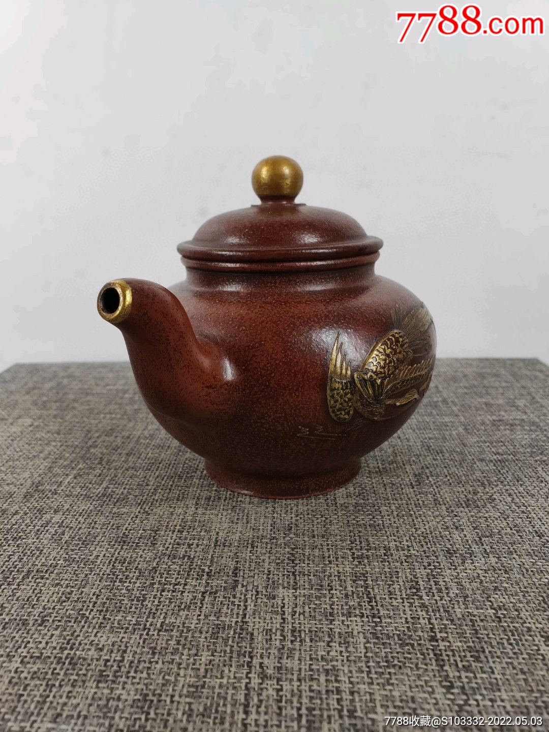 民间收到民藏春风引故人逸公底款画彩描金老紫砂壶一把包浆醇厚