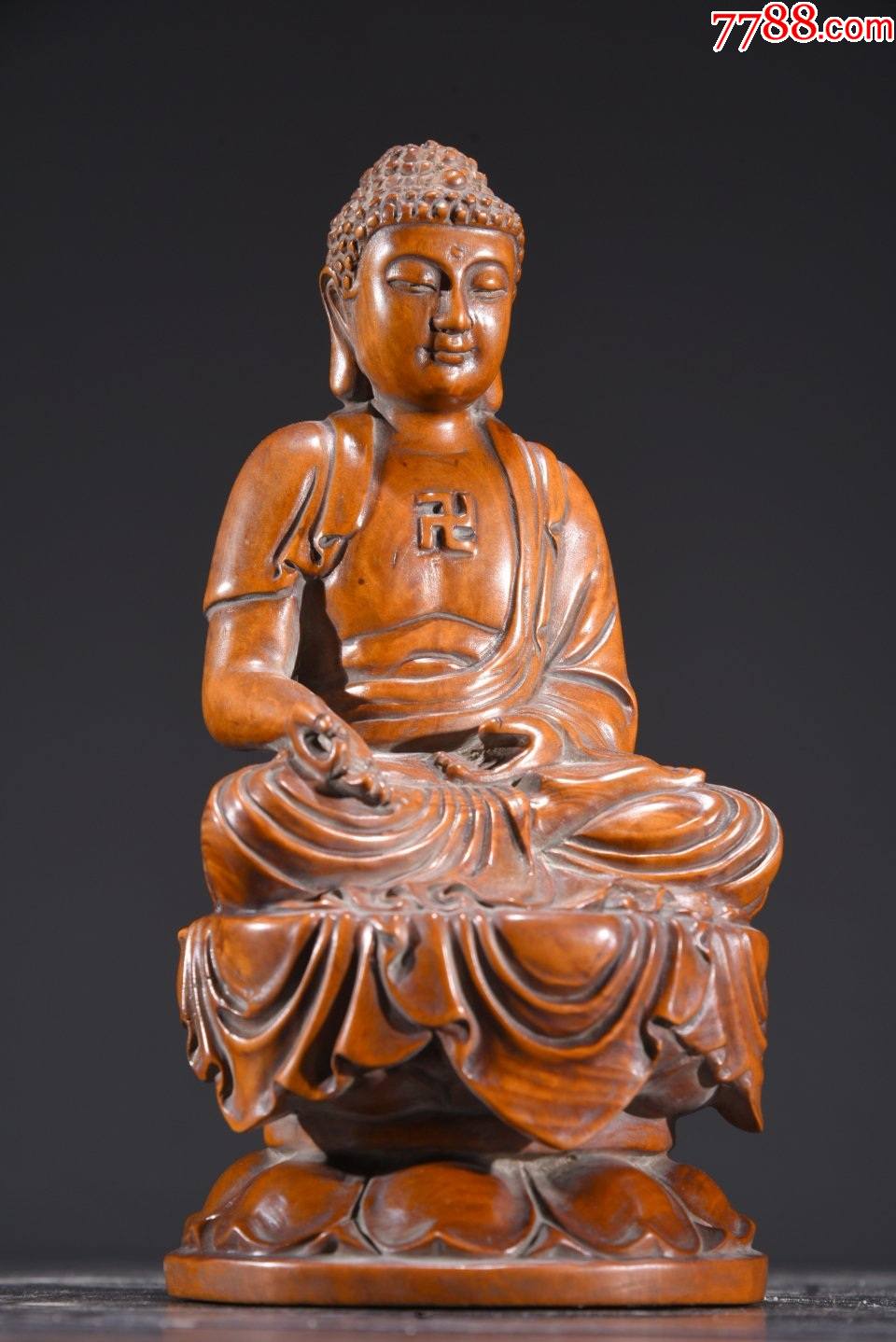 旧藏小叶黄杨木佛祖