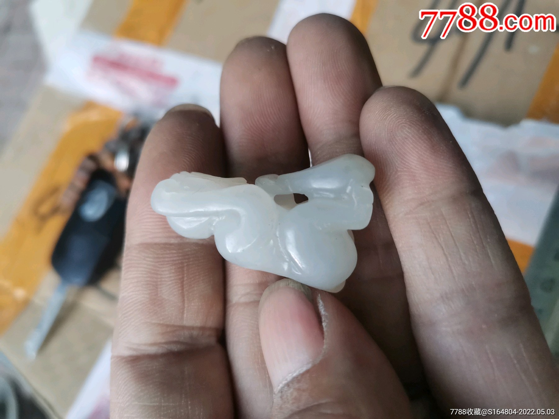 和田白玉石的小猴子