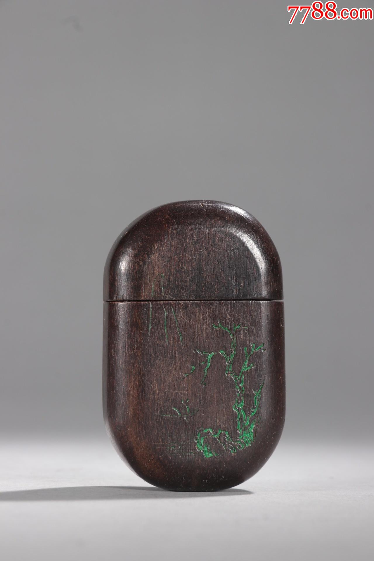 老沉香山水香盒