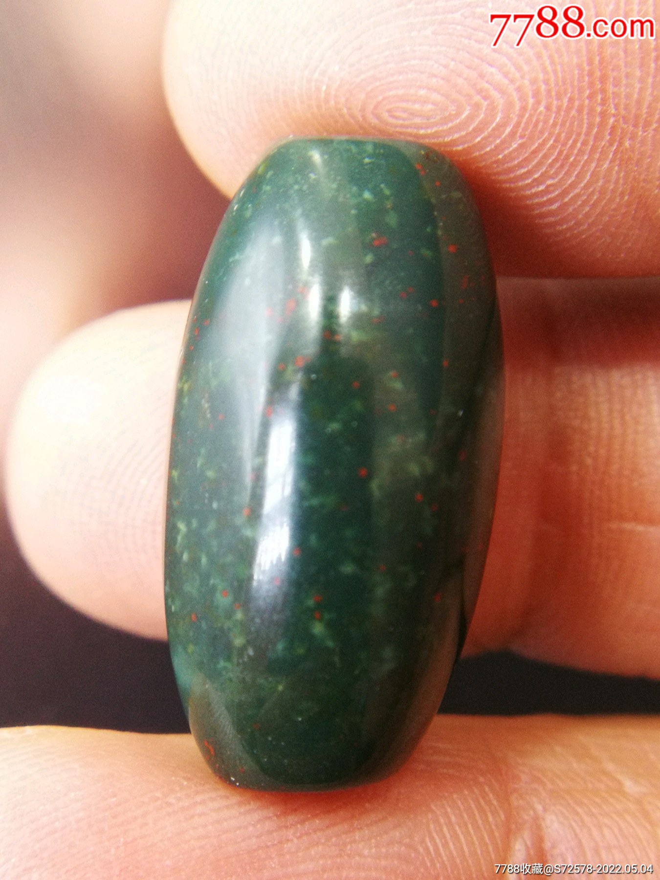 西亚老绿鸡肝玛瑙管珠